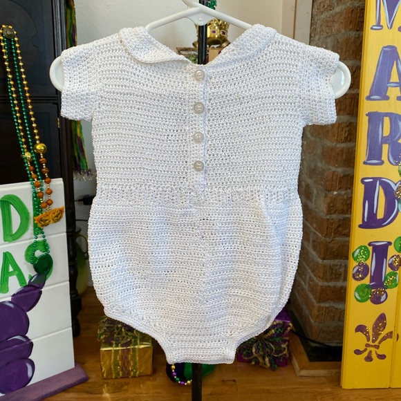 Vintage Infant Boys hand crocheted Romper 0-6M - Picture 5 of 8